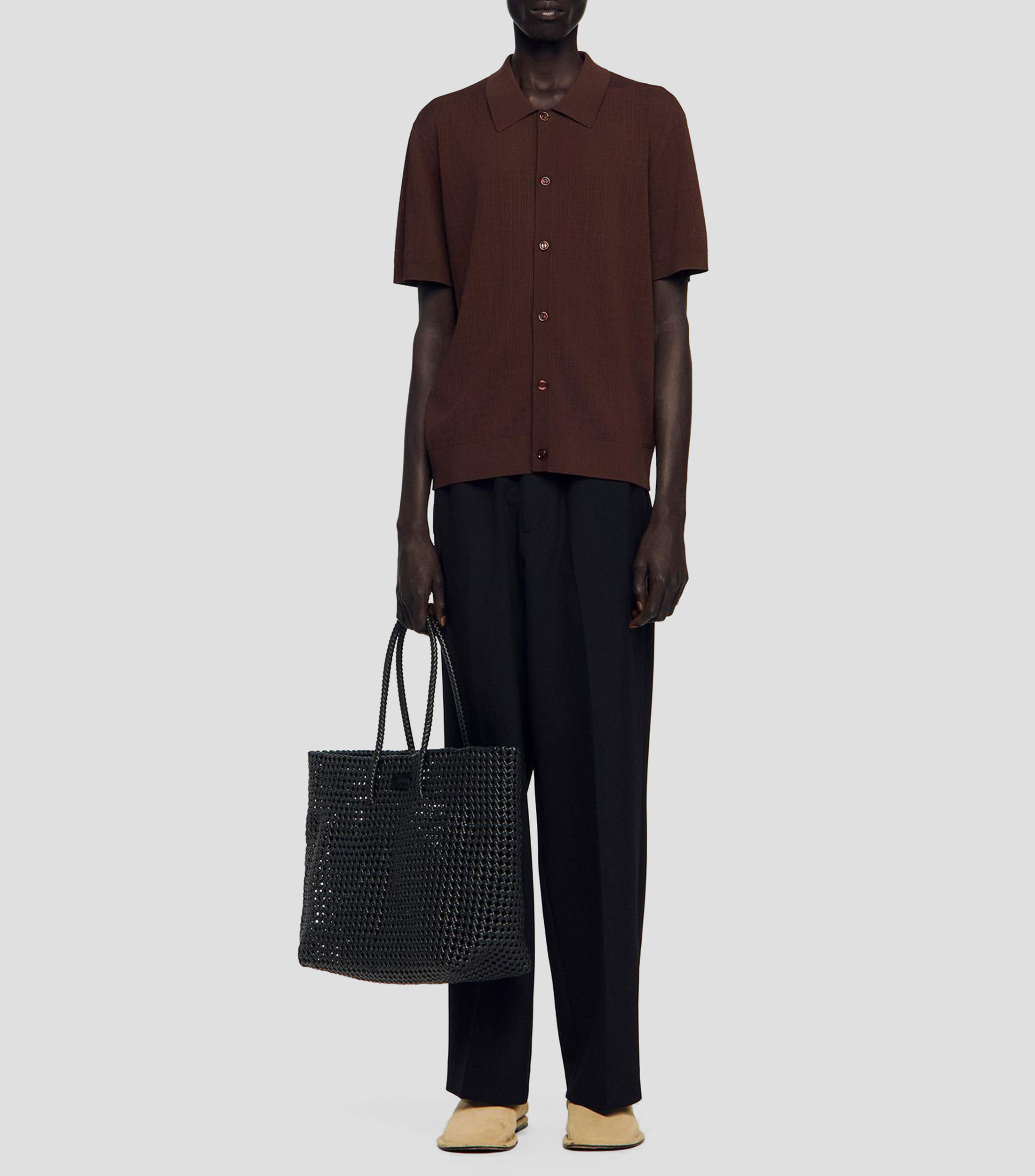 Camisa lisa manga corta Hombre
